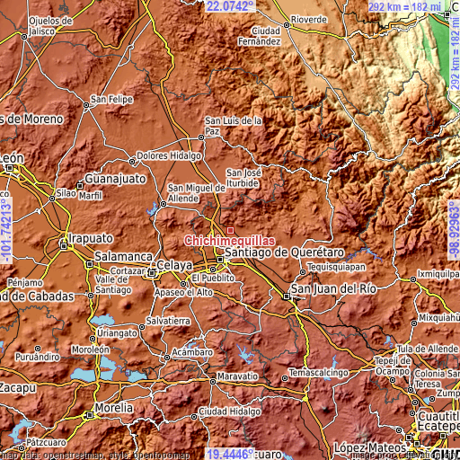 Topographic map of Chichimequillas