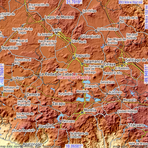 Topographic map of Charco de Pantoja