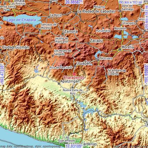 Topographic map of Charapendo
