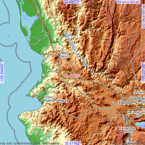 Topographic map of Chapalilla