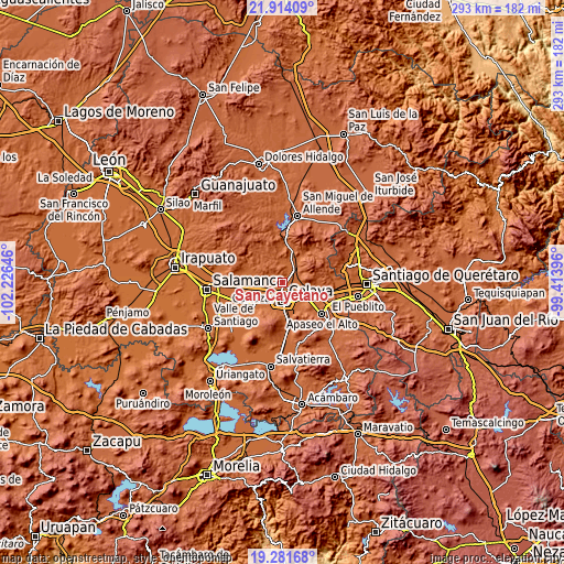 Topographic map of San Cayetano