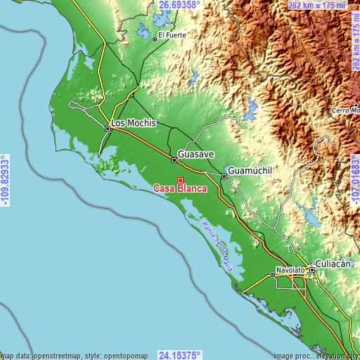 Topographic map of Casa Blanca