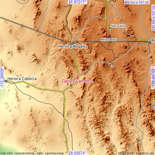 Topographic map of Campo Carretero
