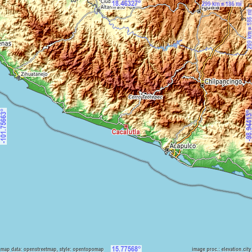 Topographic map of Cacalutla