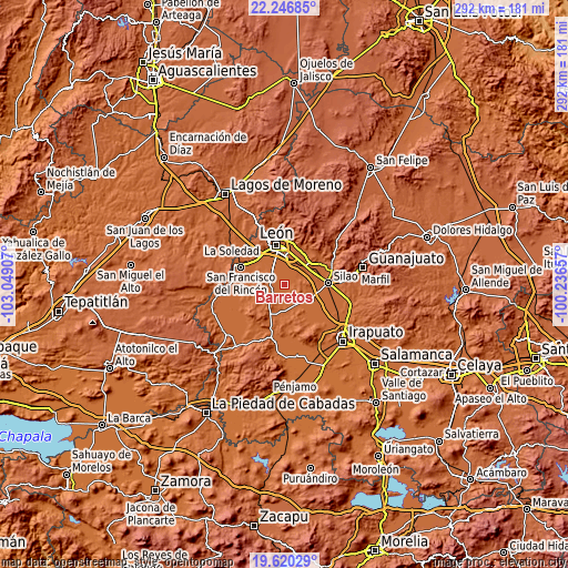 Topographic map of Barretos