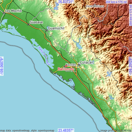 Topographic map of Bariometo