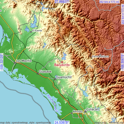 Topographic map of Bacubirito