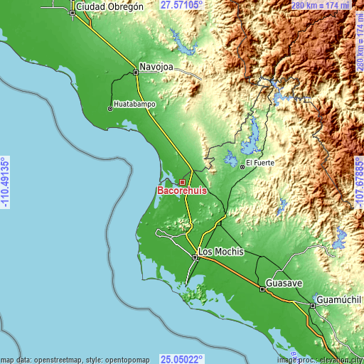 Topographic map of Bacorehuis