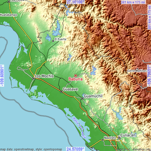 Topographic map of Baburia