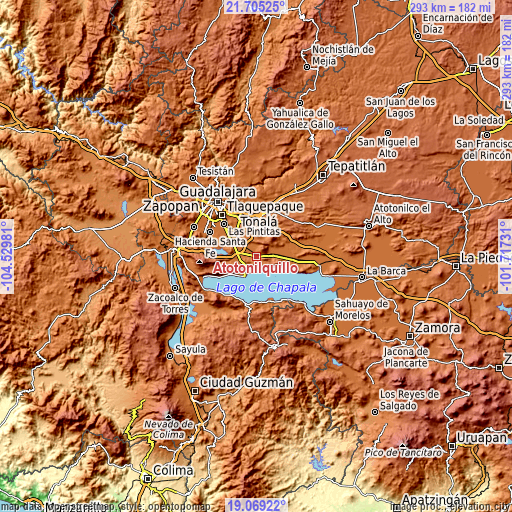 Topographic map of Atotonilquillo