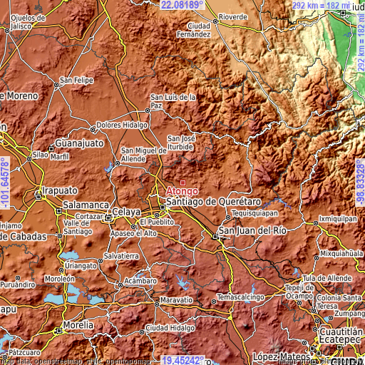 Topographic map of Atongo