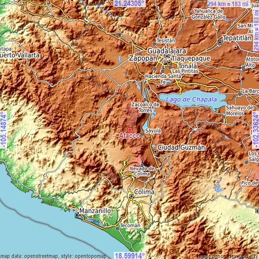 Topographic map of Atacco