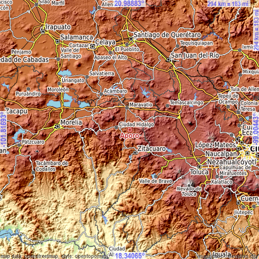 Topographic map of Aporo