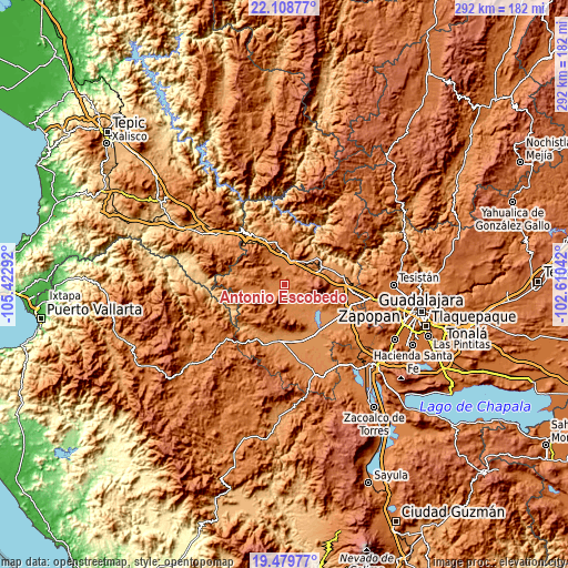 Topographic map of Antonio Escobedo