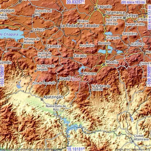 Topographic map of Ajuno