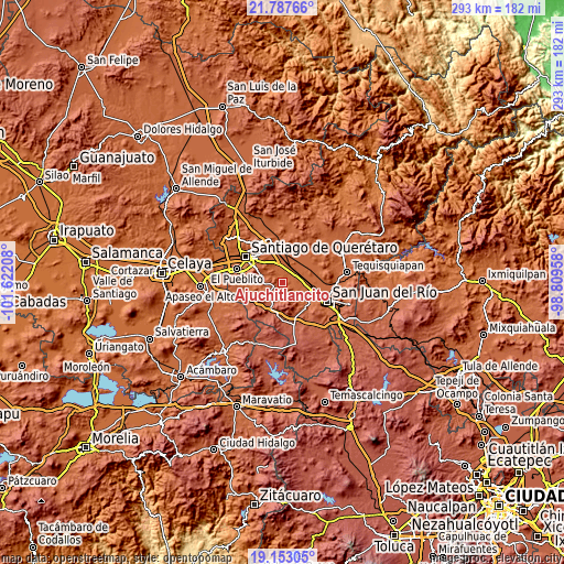 Topographic map of Ajuchitlancito