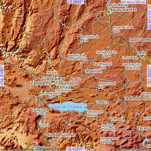 Topographic map of Acatic