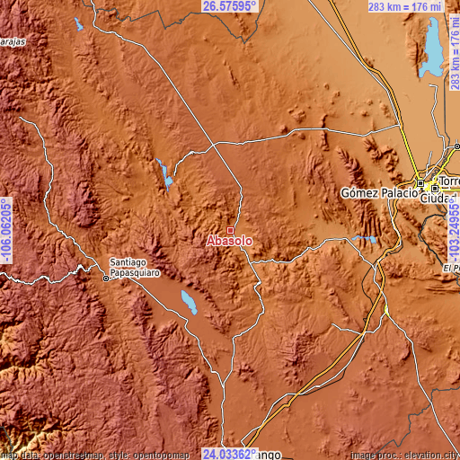 Topographic map of Abasolo