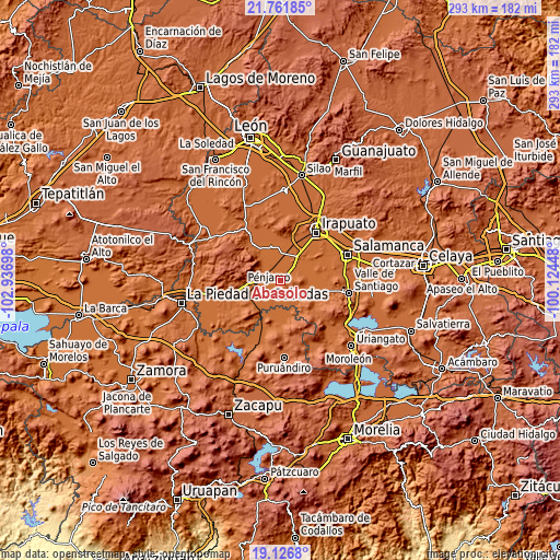 Topographic map of Abasolo