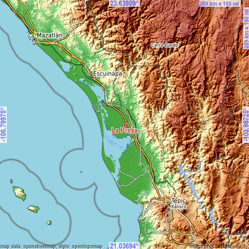 Topographic map of La Presa