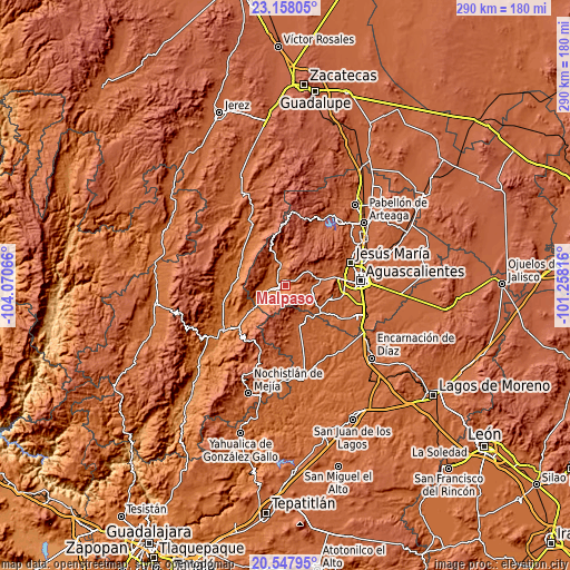 Topographic map of Malpaso