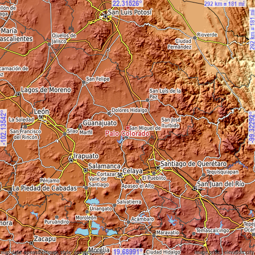 Topographic map of Palo Colorado