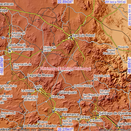 Topographic map of Chirimoya (Estación Chirimoya)