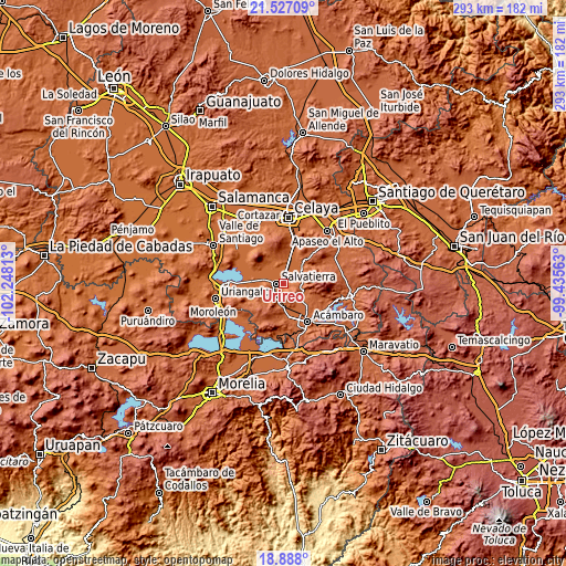 Topographic map of Urireo