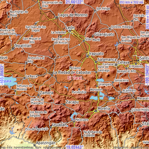 Topographic map of El Varal