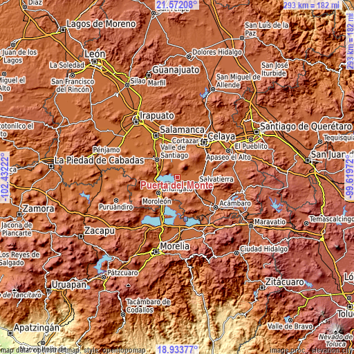 Topographic map of Puerta del Monte