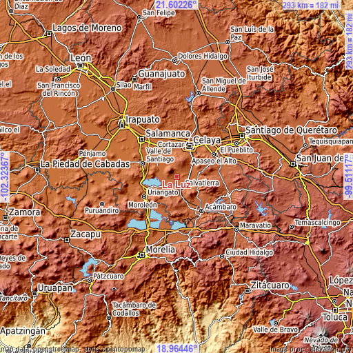 Topographic map of La Luz