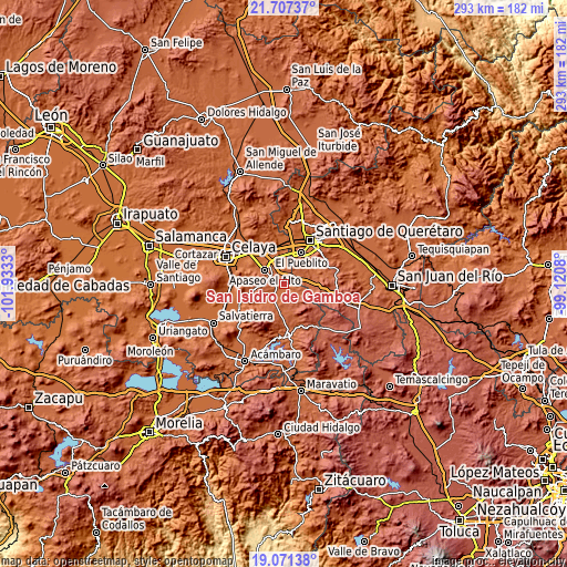 Topographic map of San Isidro de Gamboa