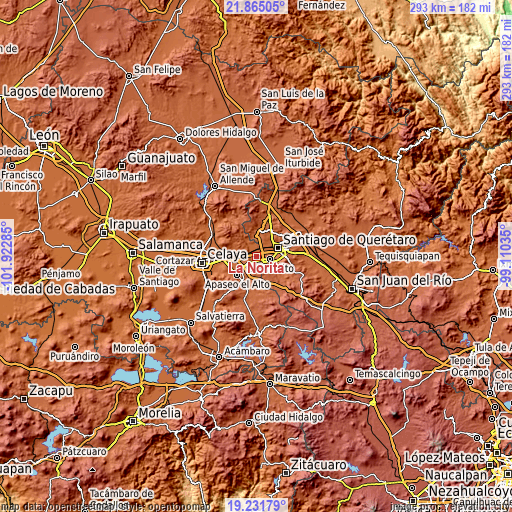 Topographic map of La Norita