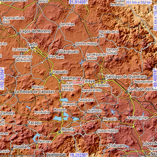 Topographic map of Gasca