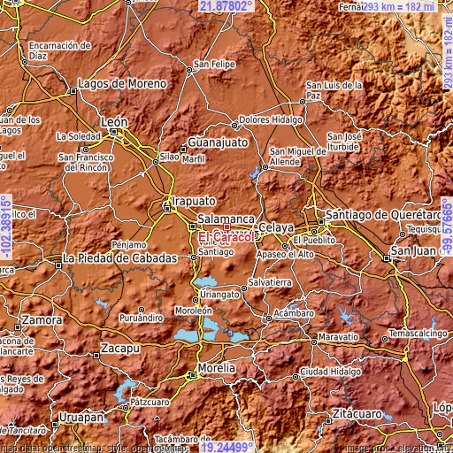 Topographic map of El Caracol