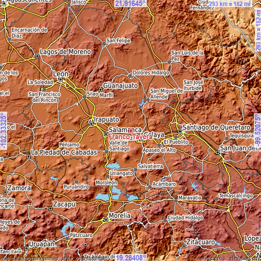 Topographic map of Franco Tavera