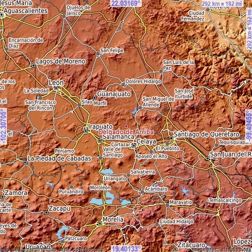 Topographic map of Delgado de Arriba