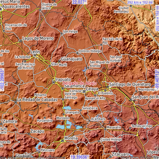 Topographic map of Delgado de Abajo