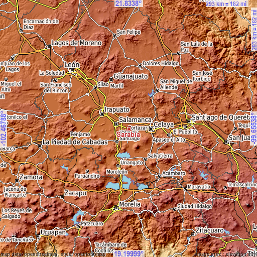 Topographic map of Sarabia