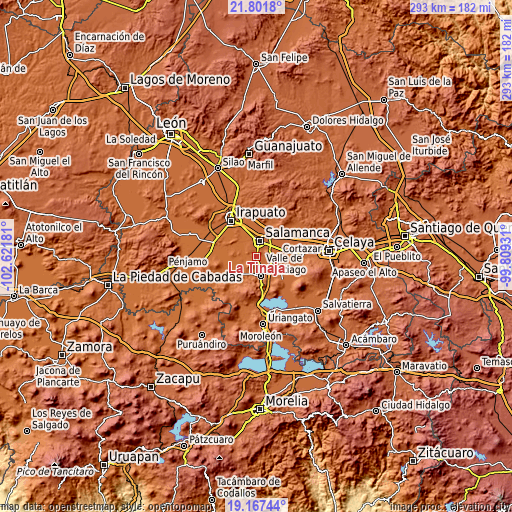 Topographic map of La Tinaja