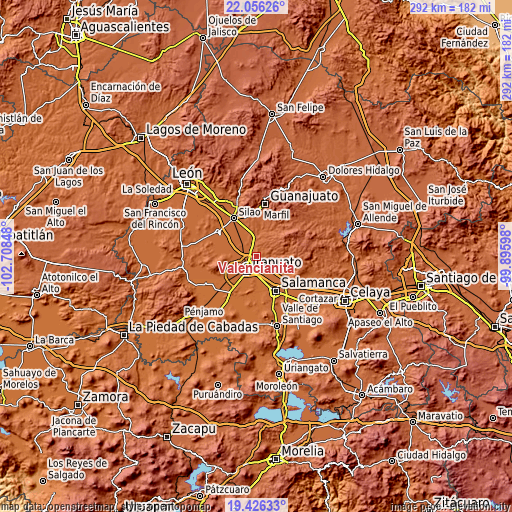 Topographic map of Valencianita