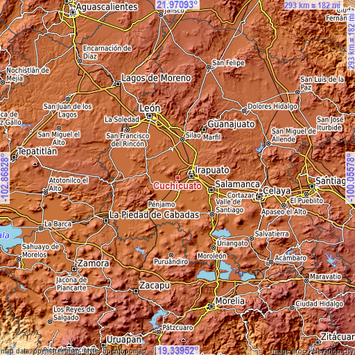 Topographic map of Cuchicuato