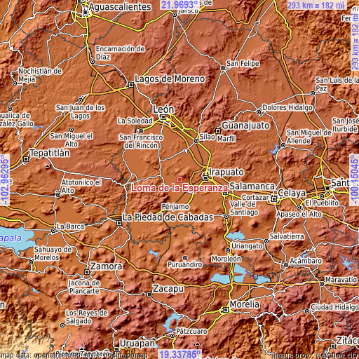 Topographic map of Loma de la Esperanza