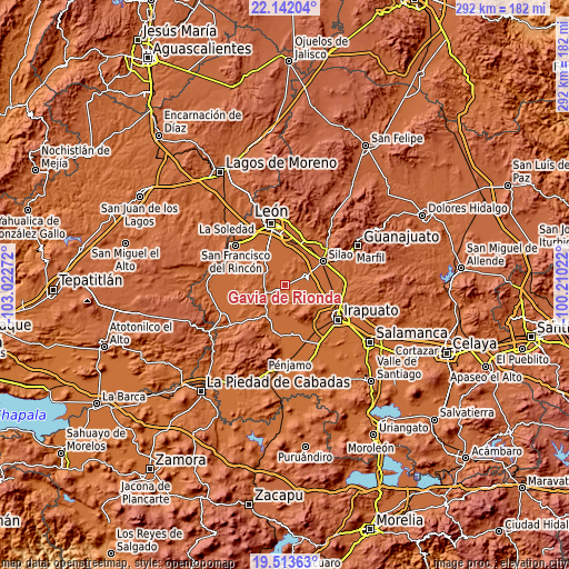 Topographic map of Gavia de Rionda