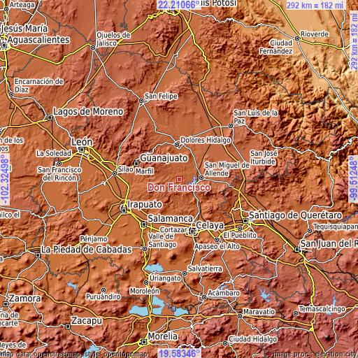 Topographic map of Don Francisco