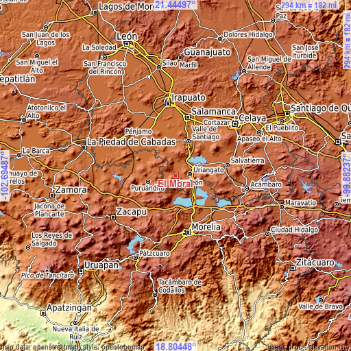 Topographic map of El Moral