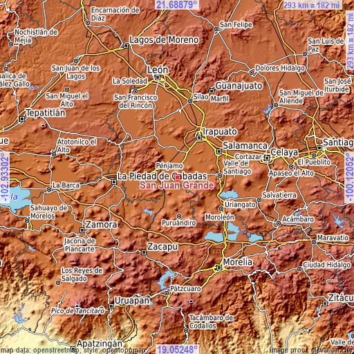 Topographic map of San Juan Grande