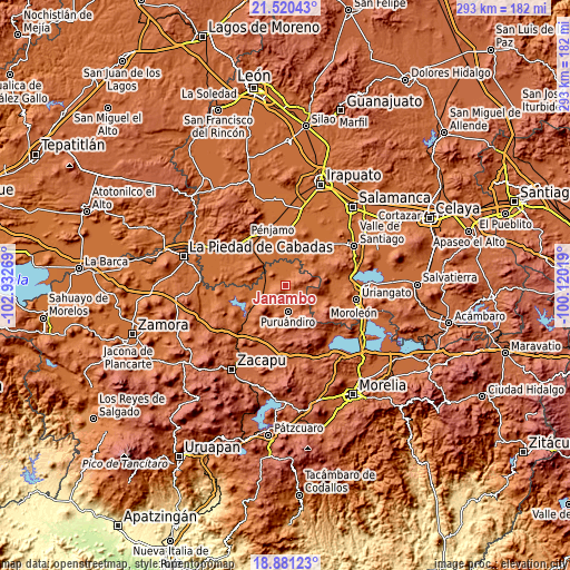 Topographic map of Janambo