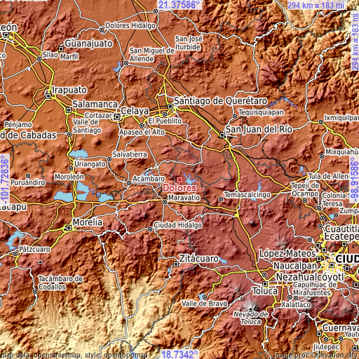 Topographic map of Dolores