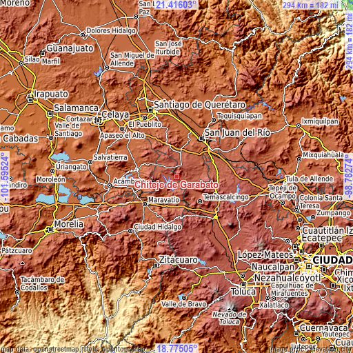 Topographic map of Chitejé de Garabato